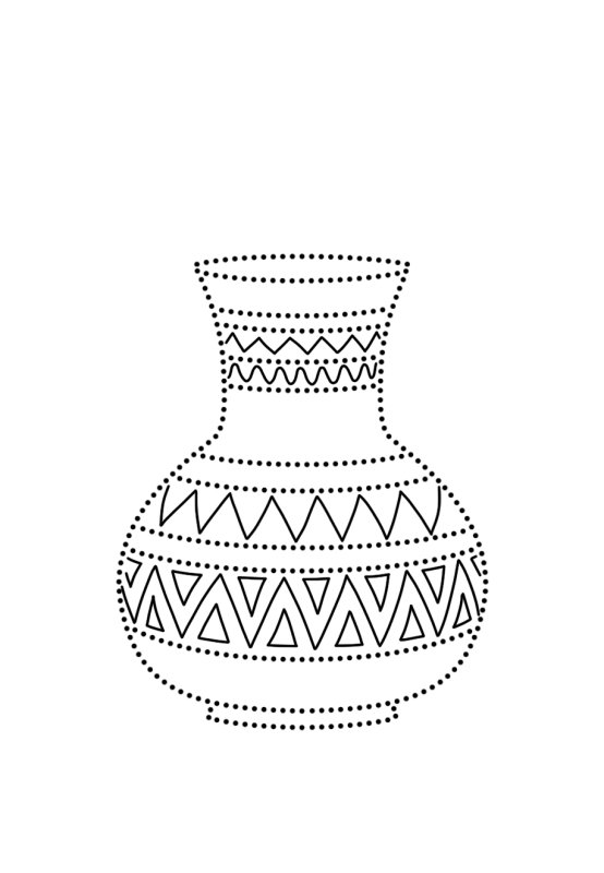Ваза раскраска для детей