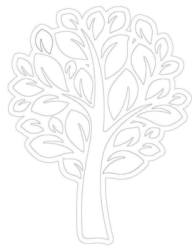 Трафарет дерева для вырезания