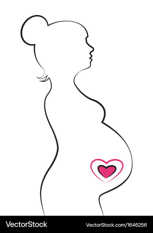 Силуэт беременной девушки