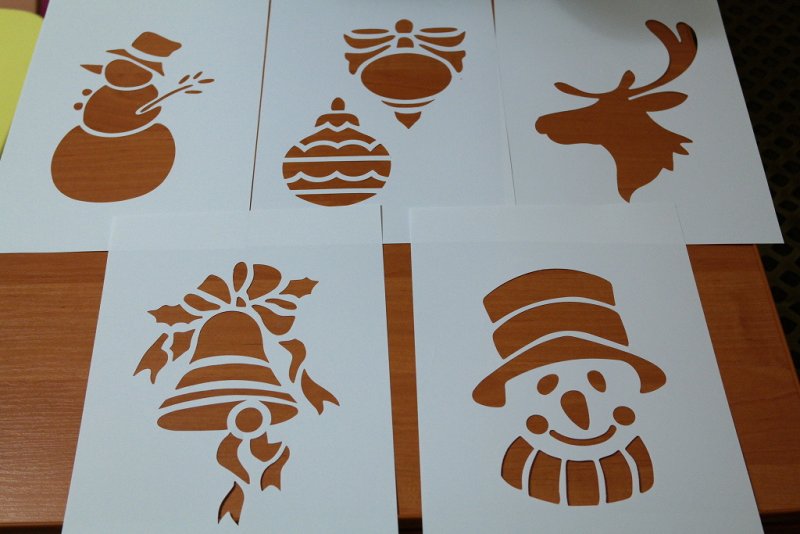 Трафареты для искусственного снега на окна