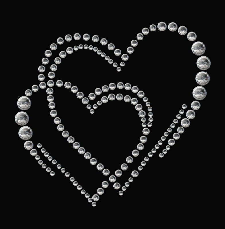 Сердечко из страз