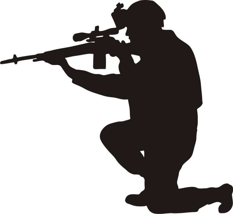 Силуэт военного