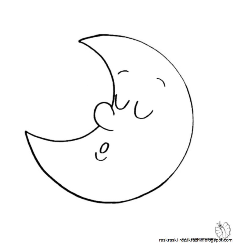 Месяц раскраска для детей