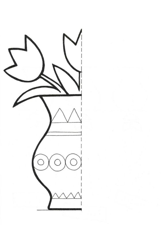 Трафарет вазы для цветов