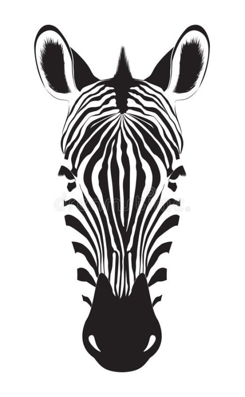Голова зебры трафарет