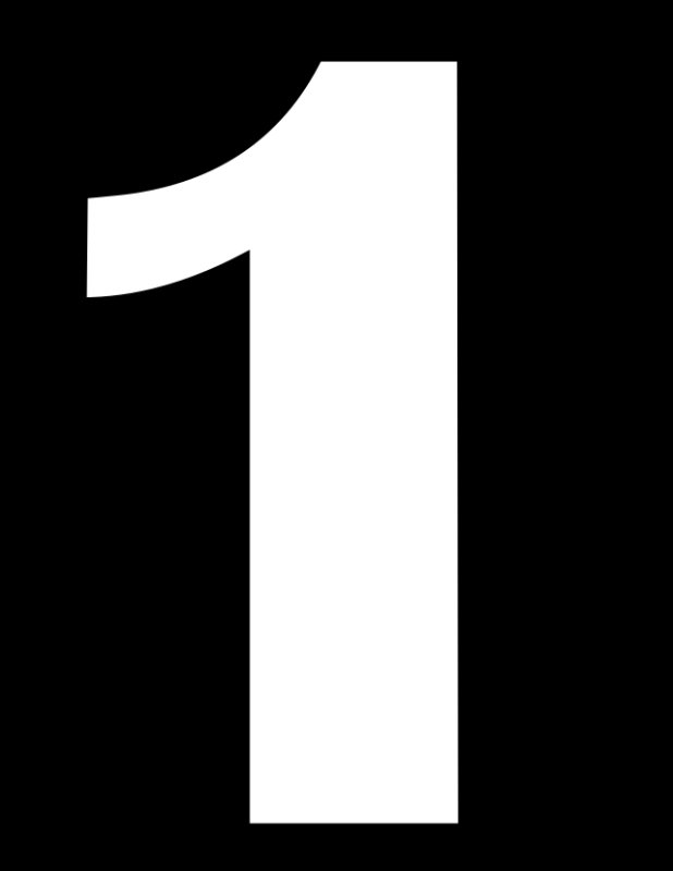 Цифра 1 трафарет