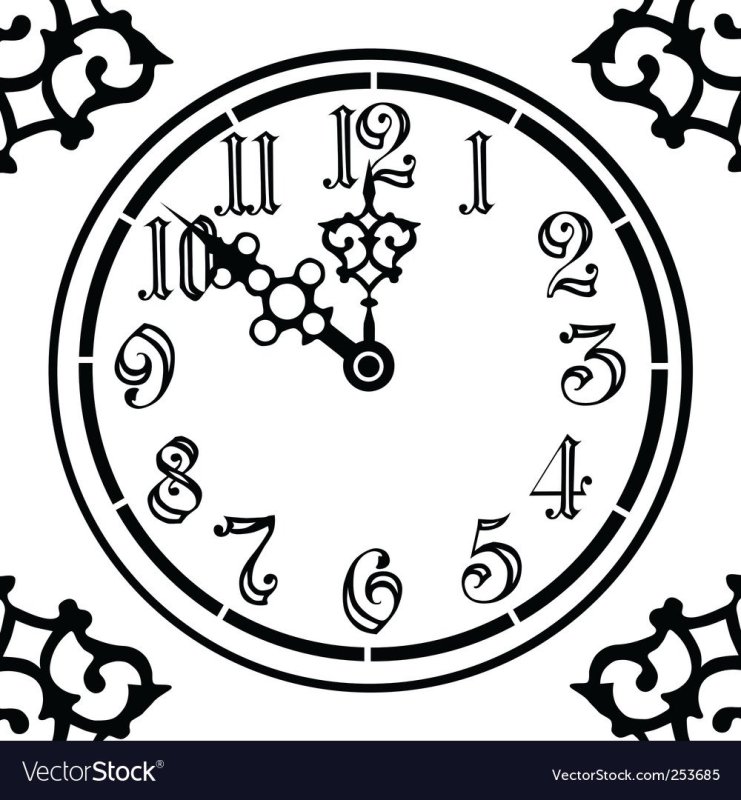 Часы черно белые