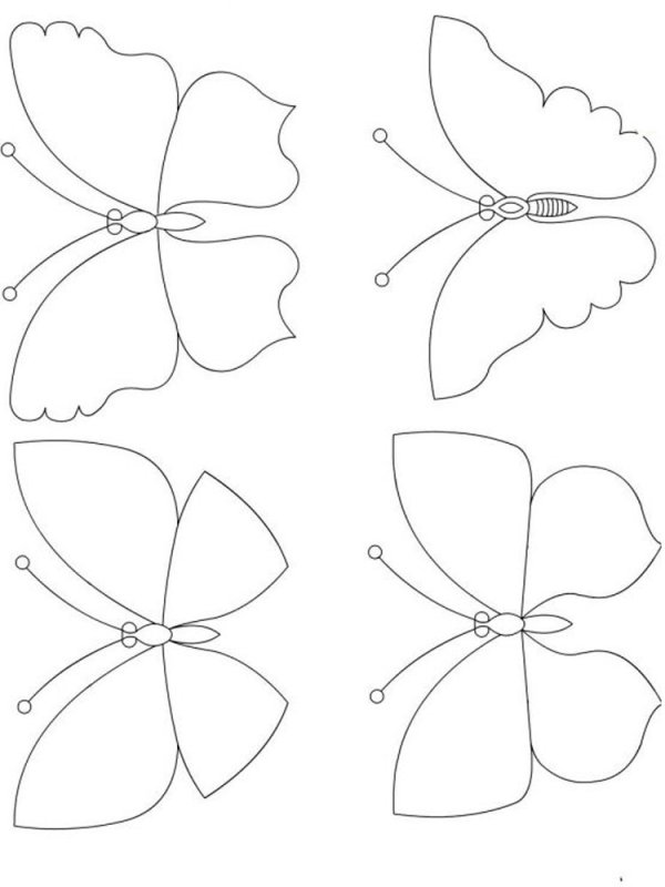 Трафарет бабочки для вырезания из бумаги