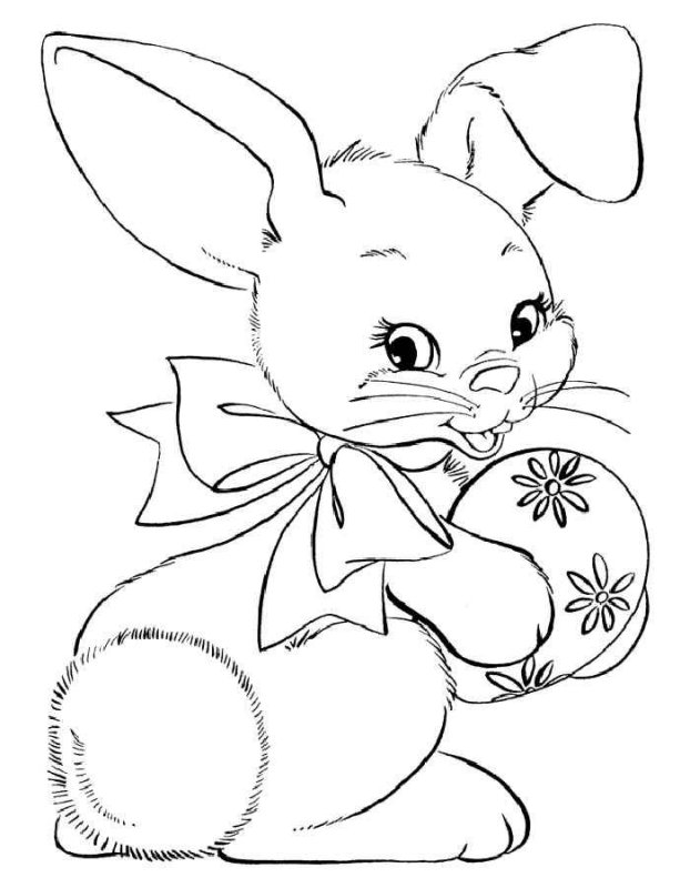 Пасхальный кролик раскраска