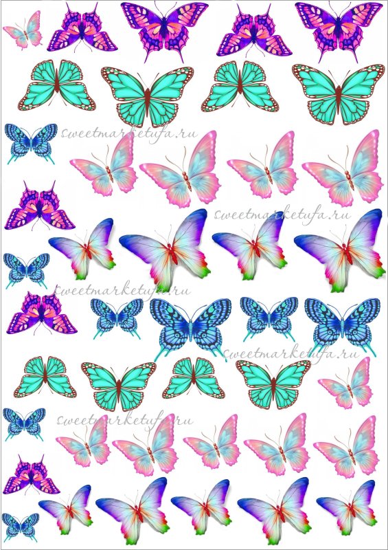 Бабочки на вафельной бумаге