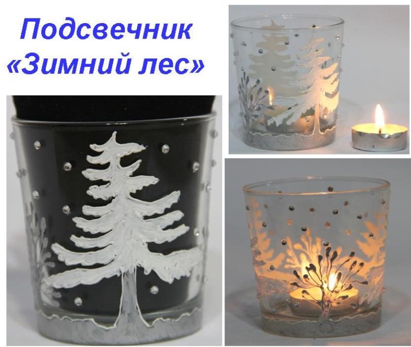 Подсвечник снежный из банки