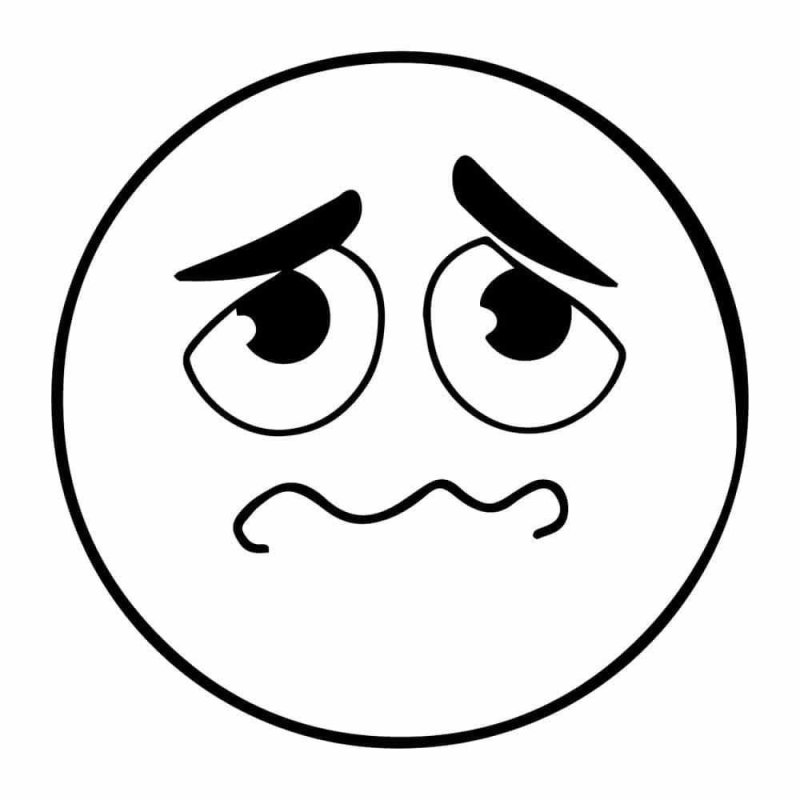Грустный смайлик раскраска