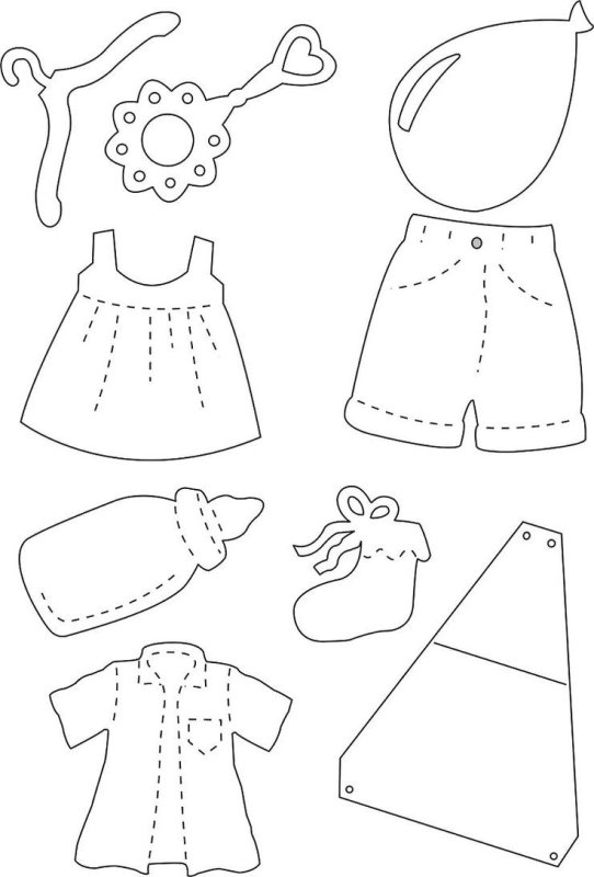 Трафареты кукольной одежды для детей