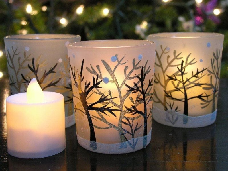 Подсвечник из стакана