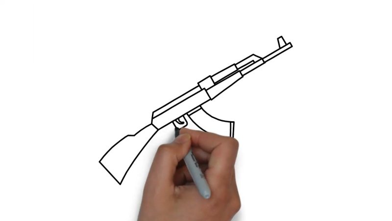 Нарисовать автомат Калашникова