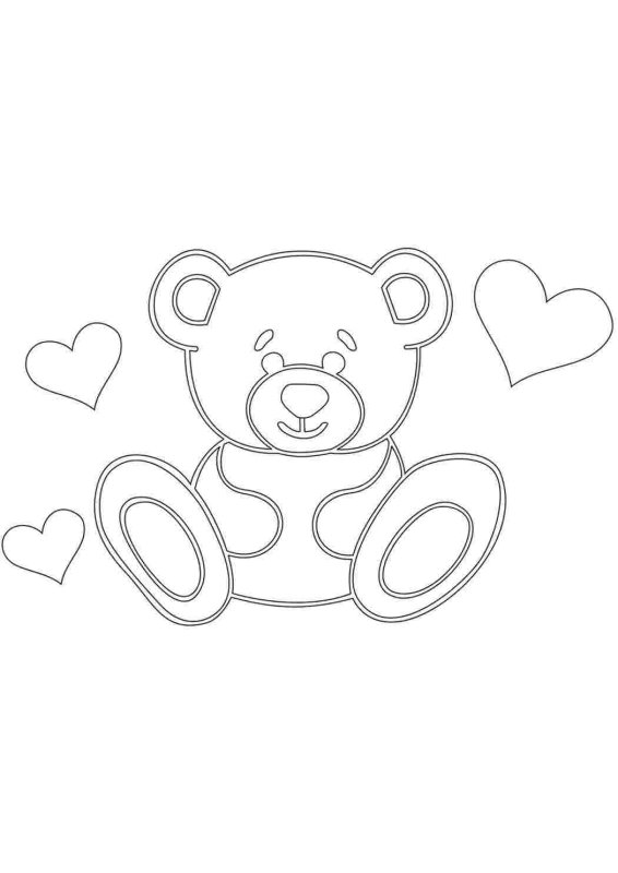 Мишка Тедди раскраска