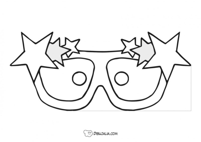 Маска очки карнавальные трафарет