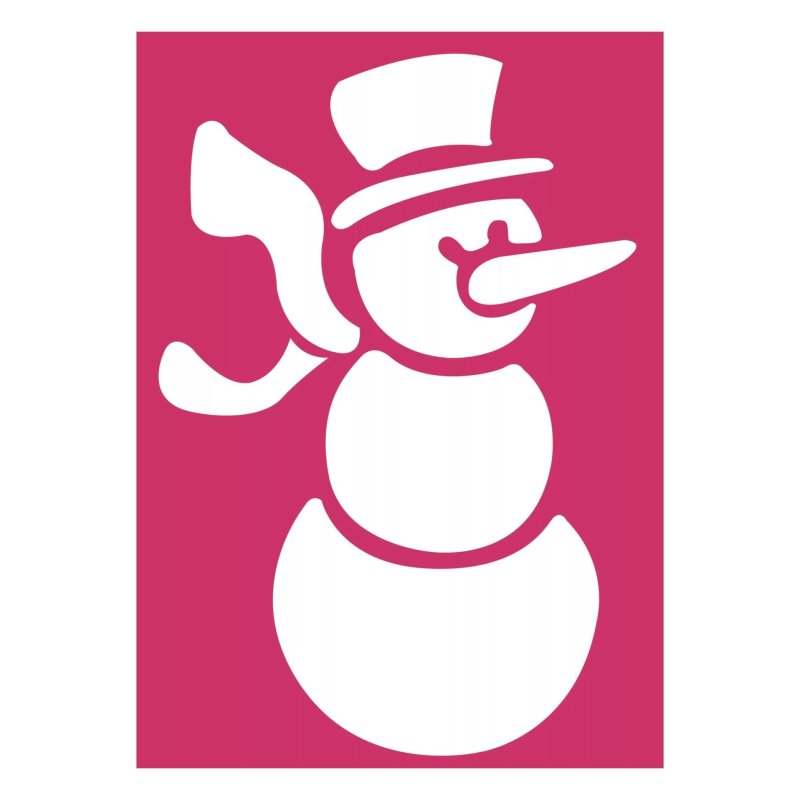 Новогодние трафареты для вырезания Снеговик