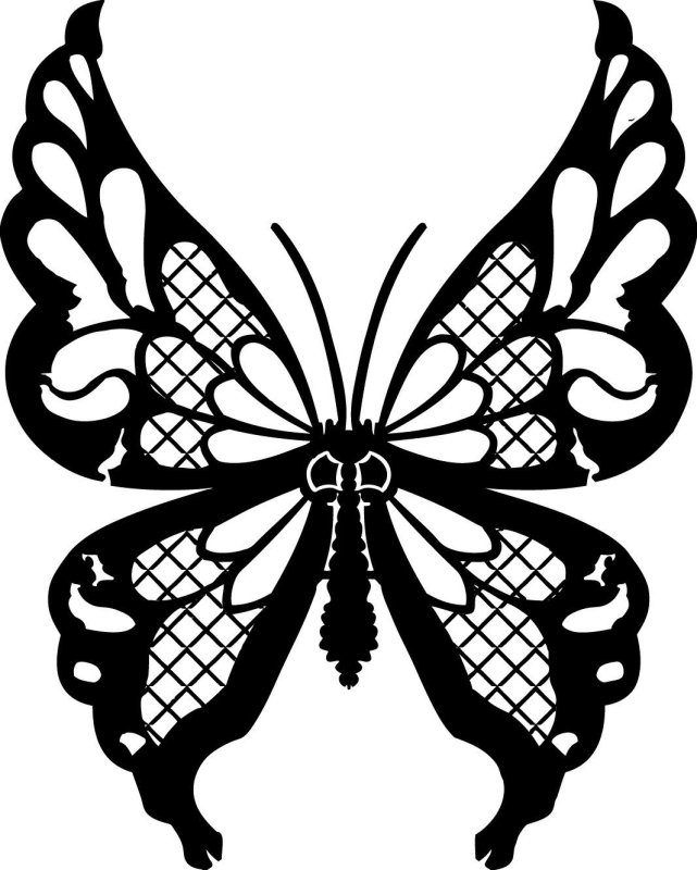 Трафарет бабочки для вырезания