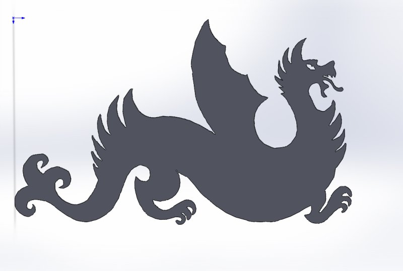 Силуэт дракона для вырезания