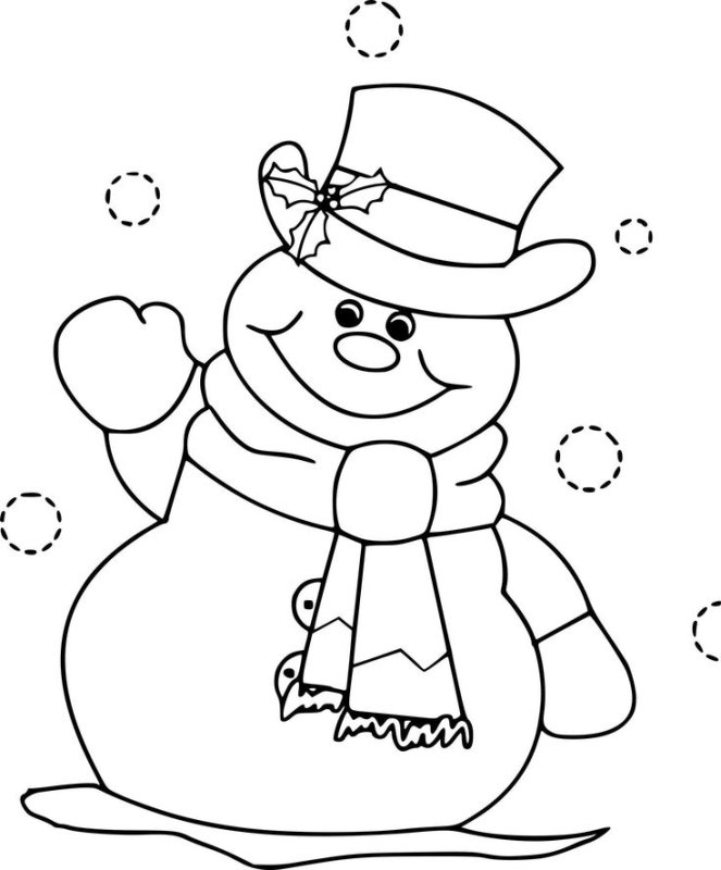 Снеговик раскраска
