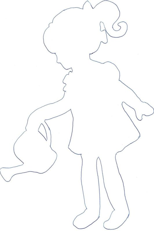 Трафарет девочки для вырезания