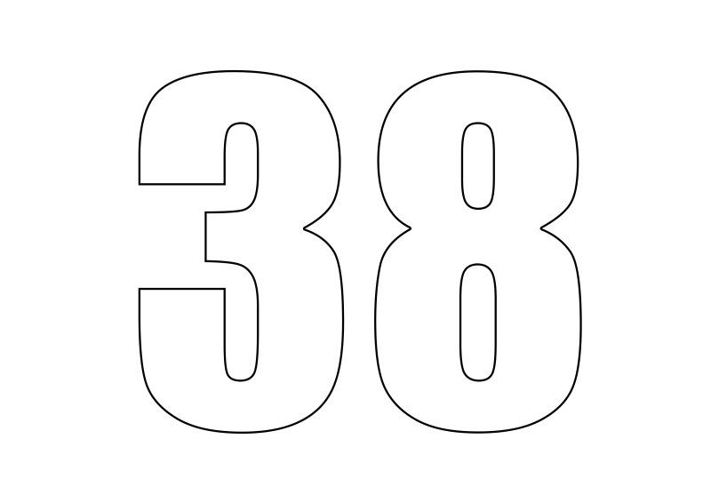 Цифра 38 трафарет