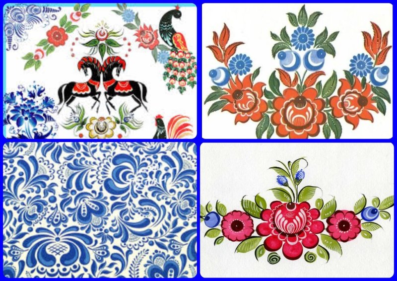 Традиционная роспись Городецкая Хохломская Городецкая