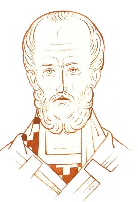 Иконопись Николай Чудотворец прорись