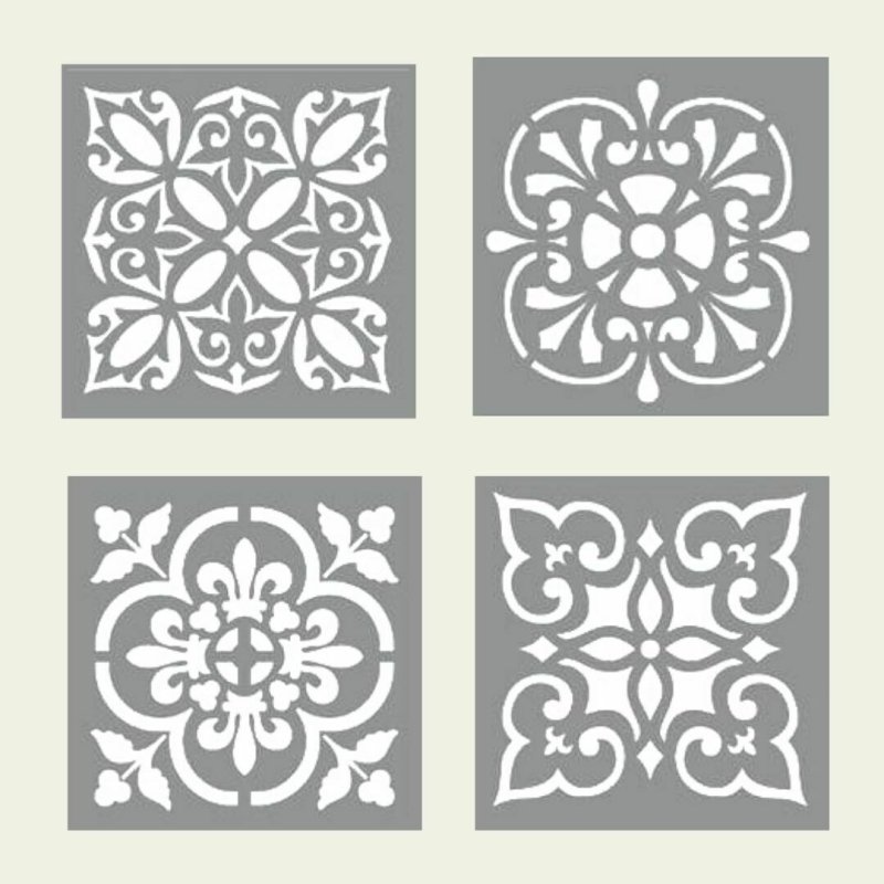 Трафареты для декора плитки
