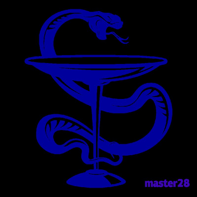 Змея с чашей символ медицины вектор