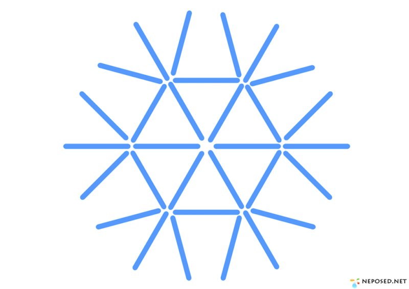 Выложи снежинку из счетных палочек