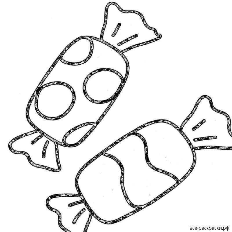 Конфета раскраска для детей