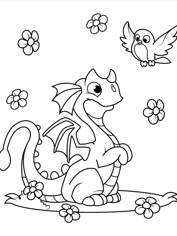 Дракон раскраска для детей