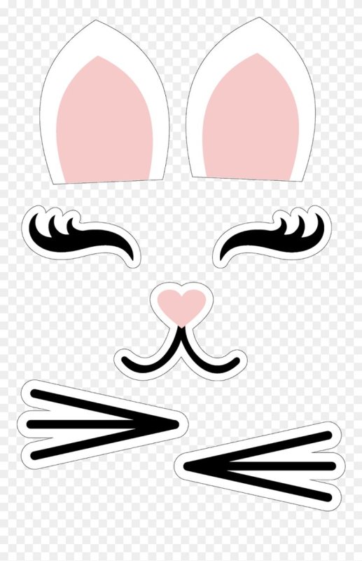 Ушки и лапки зайчика для вырезания