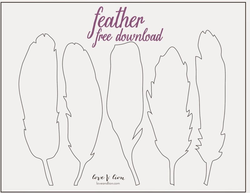 Трафарет пера для вырезания