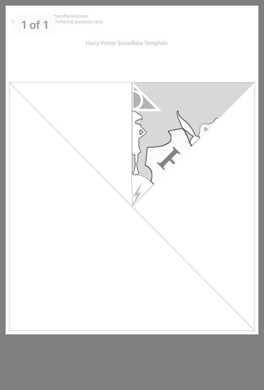 Снежинка Гарри Поттер трафарет