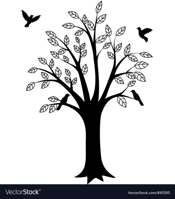 Силуэт дерева для детей