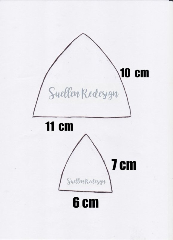 Выкройка ушек кошки