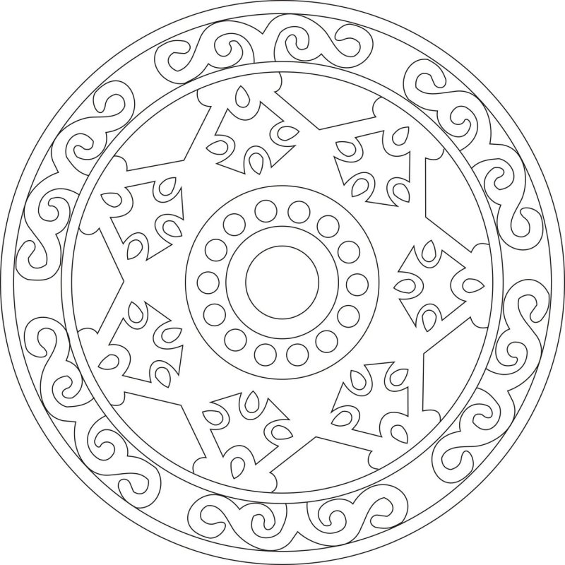 Раскраска Мандала