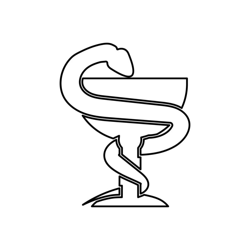 Асклепия – чаша со змеей вектор