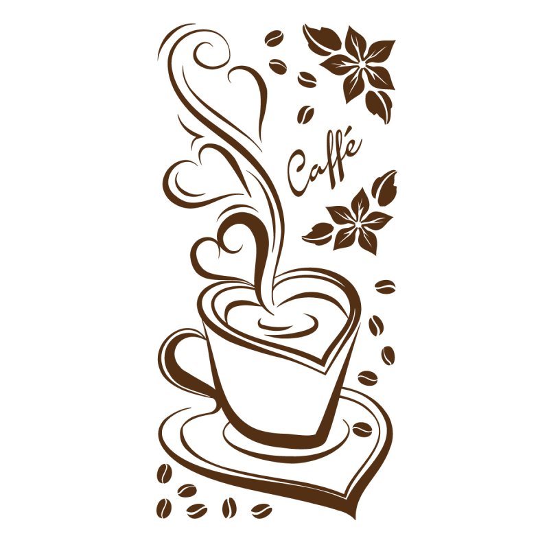 Трафарет чашка кофе