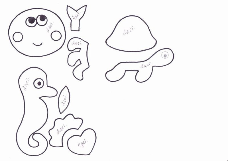 Мобиль из фетра морские жители