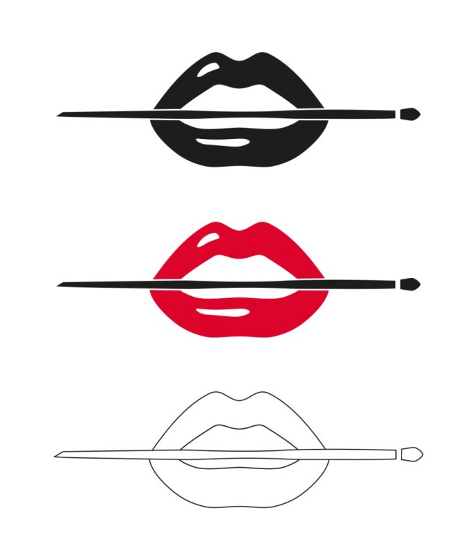 Губы трафарет