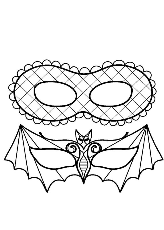 Раскраска маска для девочек