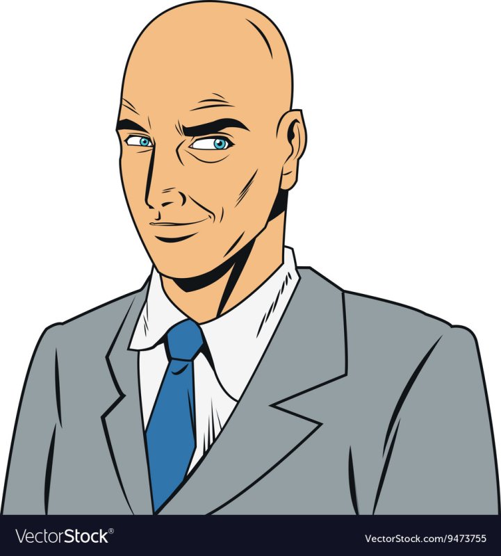 Лысеющий мужчина рисунок