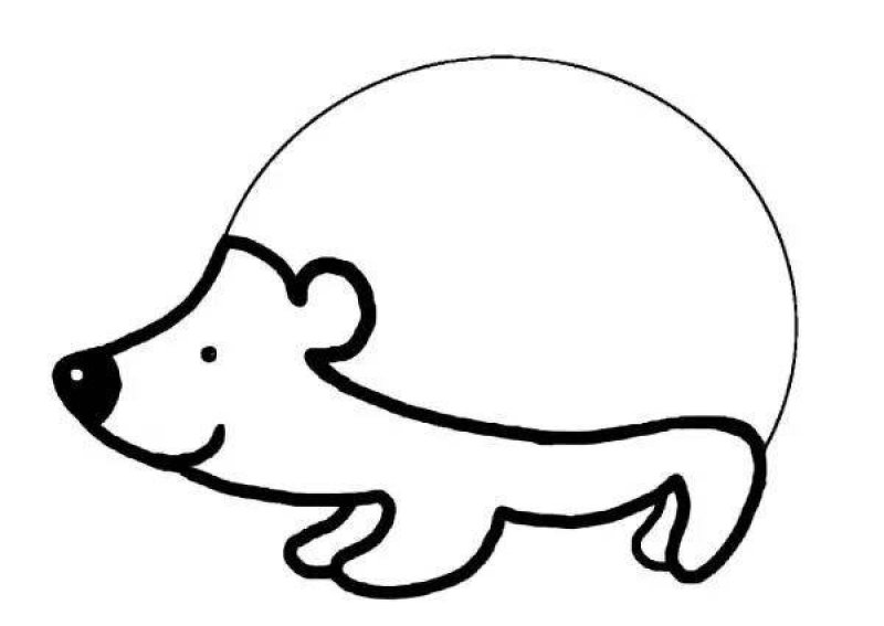 Шаблон Ёжика без иголок для рисования