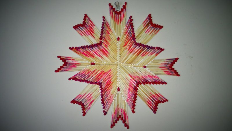 Цветок из спичек