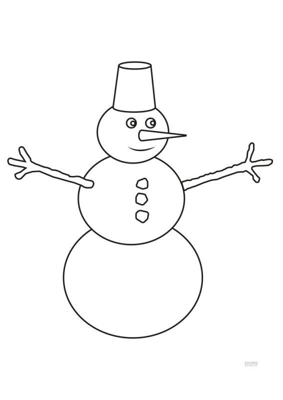 Раскраска Снеговик для детей 5-6 лет