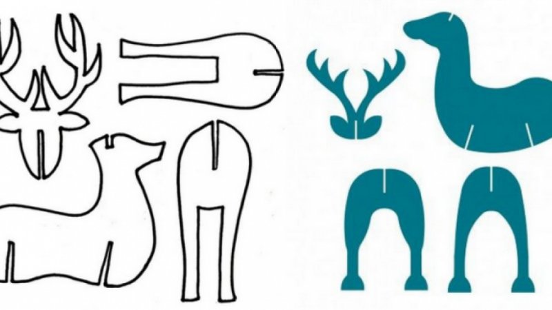 Олень трафарет объемный